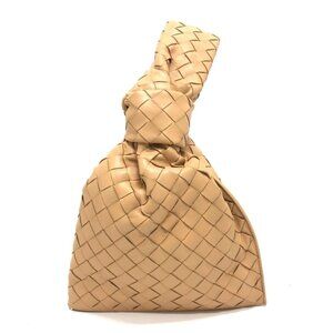 BOTTEGA VENETA 652001 Intrecciato Mini The Twist Handbag Beige/GoldHardware